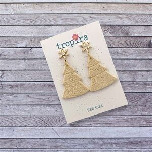 Snowflake Christmas Trees CZ Sterling Silver